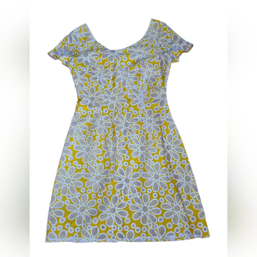 Victoria Beckham Yellow and White Floral Mini Dress